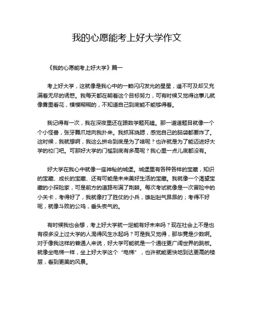 我的心愿能考上好大学作文