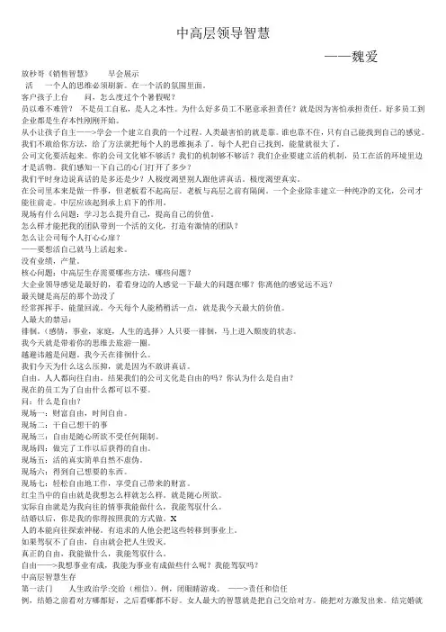 中高层领导智慧
