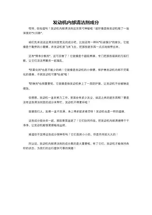 发动机内部清洁剂成分