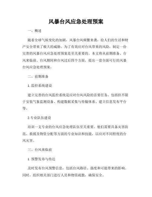 风暴台风应急处理预案