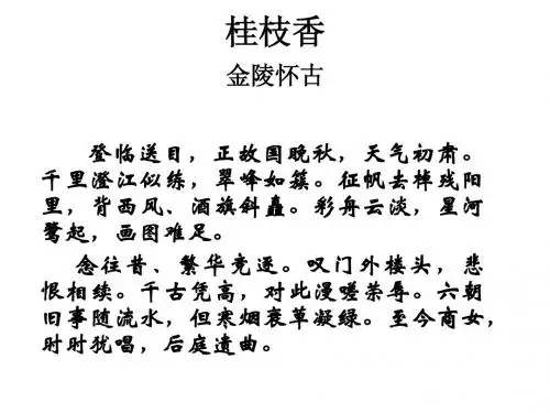 《桂枝香·金陵怀古》