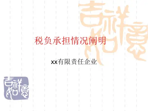 税负负担情况说明