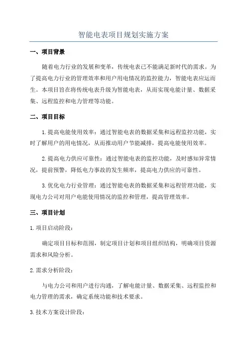 智能电表项目规划实施方案