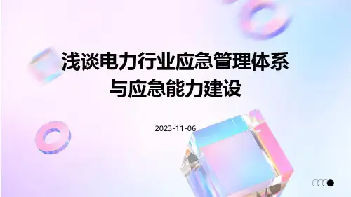 浅谈电力行业应急管理体系与应急能力建设