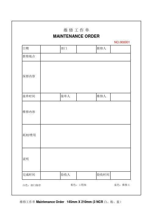 工程部表格汇总