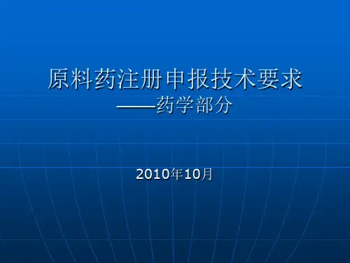原料药申报技术要求