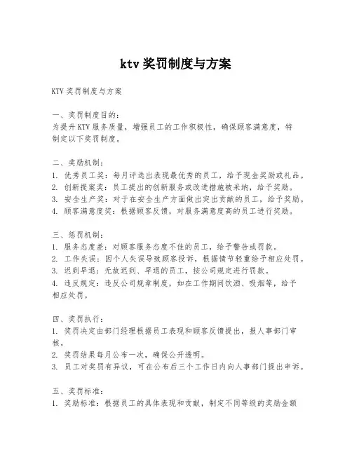 ktv奖罚制度与方案