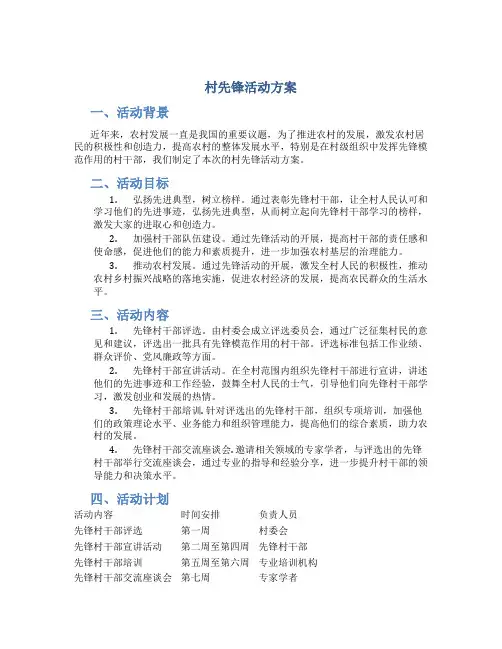 村先锋活动方案