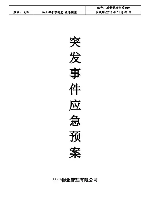 物业公司应急预案大全(30项)