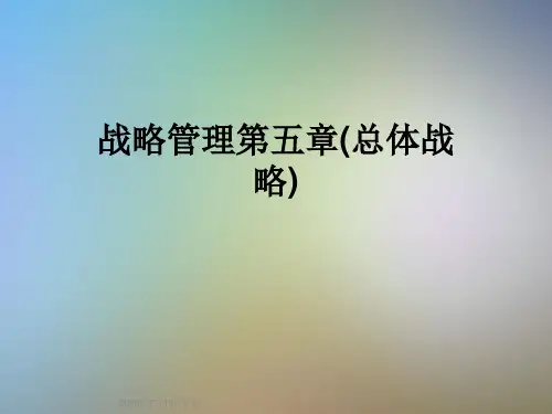 战略管理第五章(总体战略)