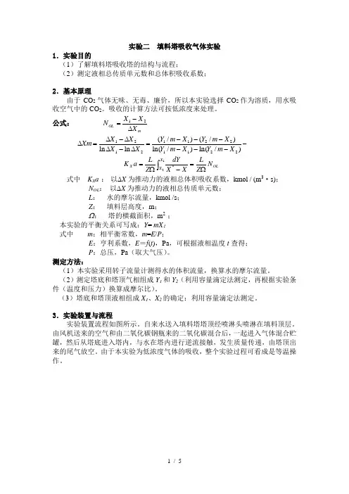 填料吸收CO2实验734