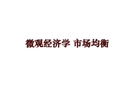 微观经济学-市场均衡