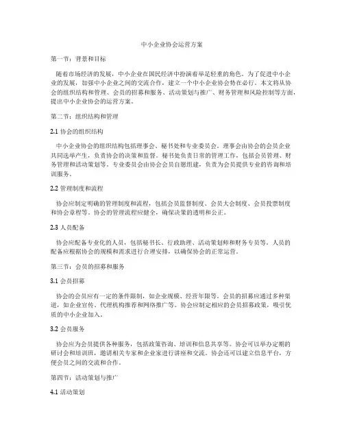 中小企业协会运营方案