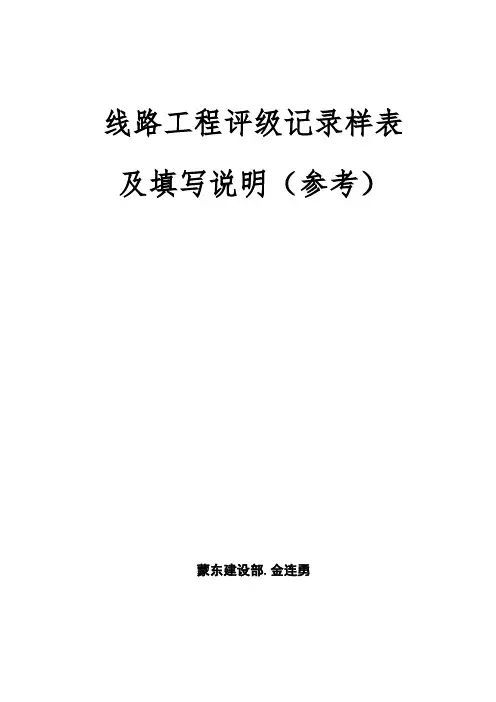 评级记录样表与填写说明