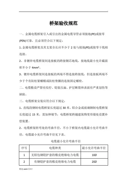 桥架验收规范