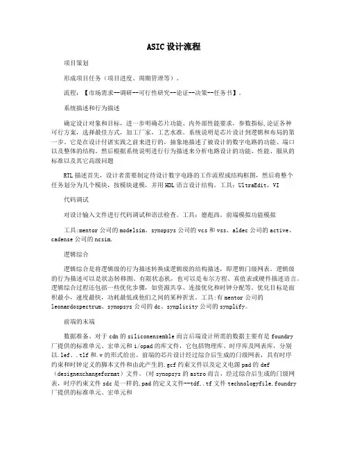 ASIC设计流程