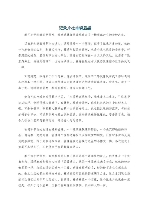 记录片杜甫观后感