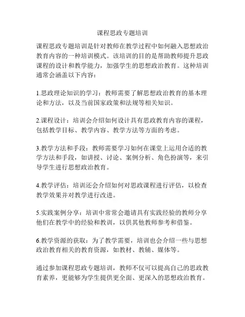 课程思政专题培训