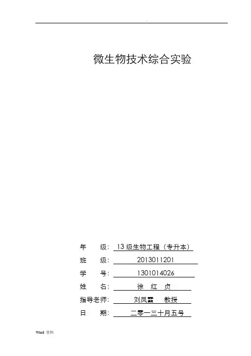 枯草芽孢杆菌实验报告