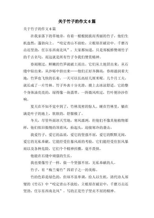 关于竹子的作文6篇