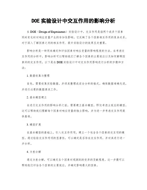 DOE实验设计中交互作用的影响分析