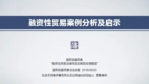 融资性贸易案例分析及启示