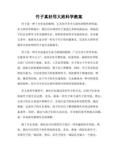 竹子真好用大班科学教案