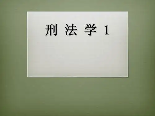 1.1第一章  刑法概说