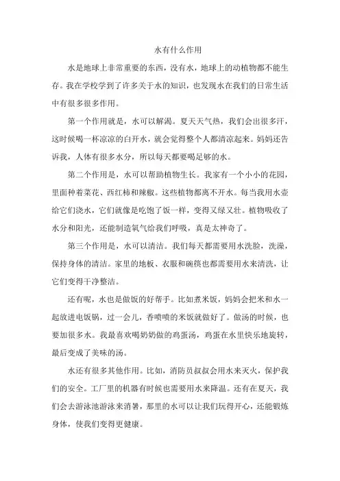 水有什么作用二年级作文