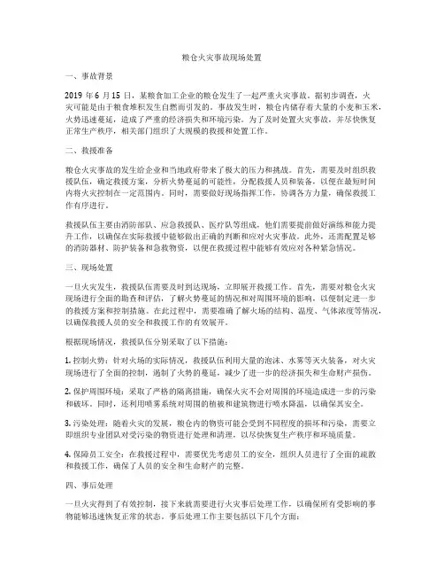 粮仓火灾事故现场处置