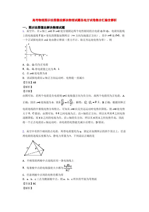 高考物理图示法图像法解决物理试题各地方试卷集合汇编含解析