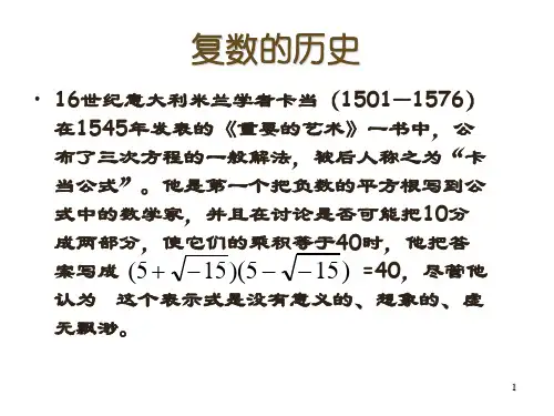 复数的历史(吉大)