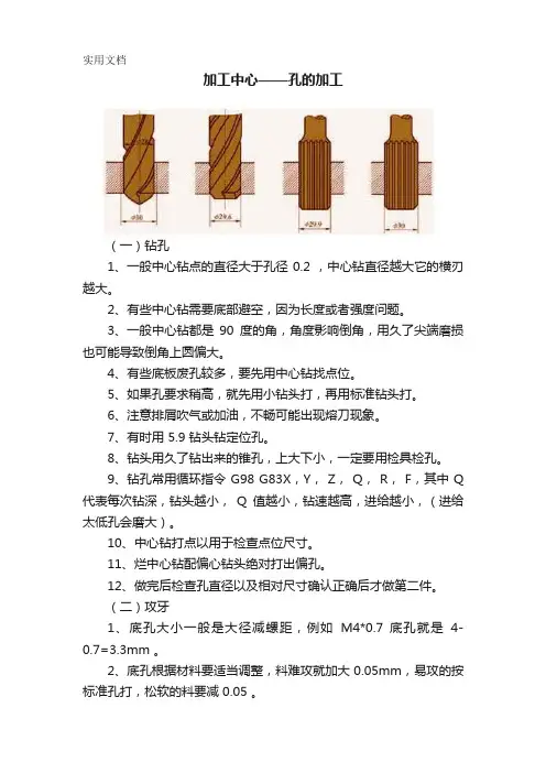 加工中心——孔的加工