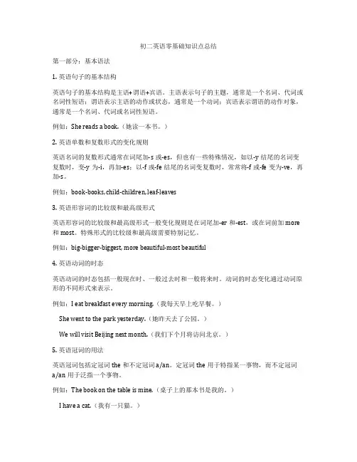 初二英语零基础知识点总结