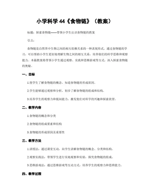 小学科学44《食物链》(教案)