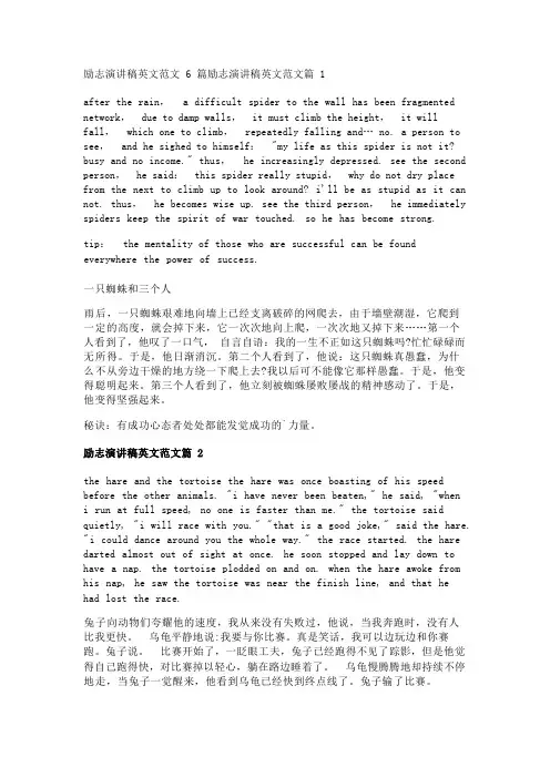 励志演讲稿英文范文6篇