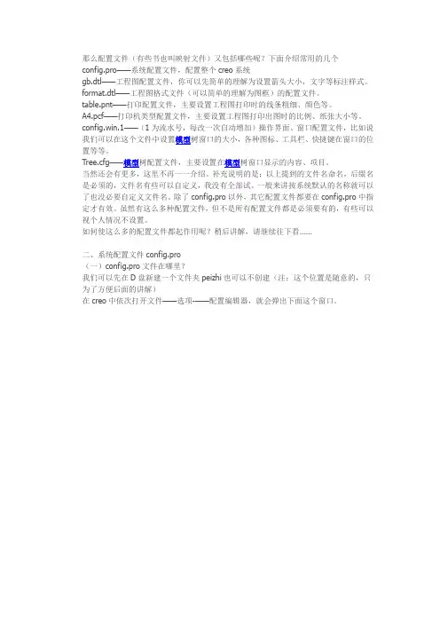 Creo配置文件