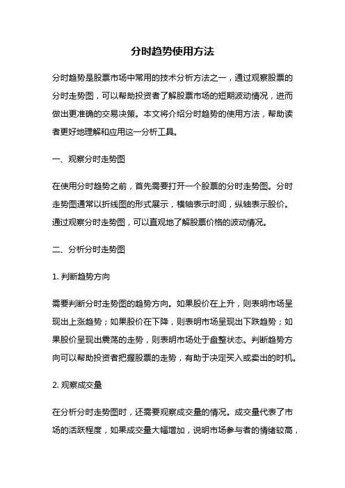 分时趋势使用方法