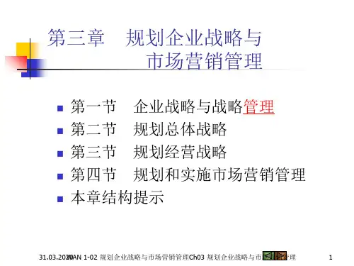 WAN市场营销学01-2 企业战略与营销管理PPT精品文档61页