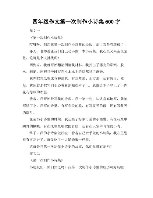 四年级作文第一次制作小诗集600字