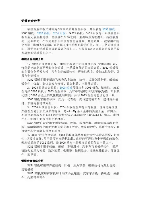 铝镁合金牌号