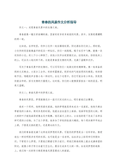 青春的风景作文分析指导