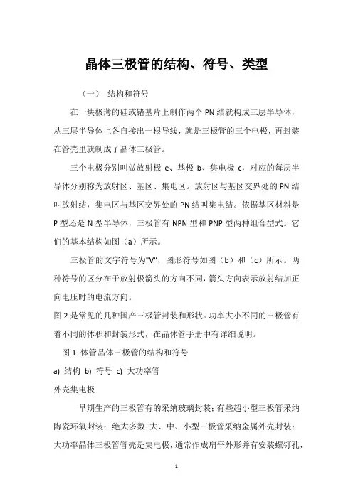 晶体三极管的结构、符号、类型 
