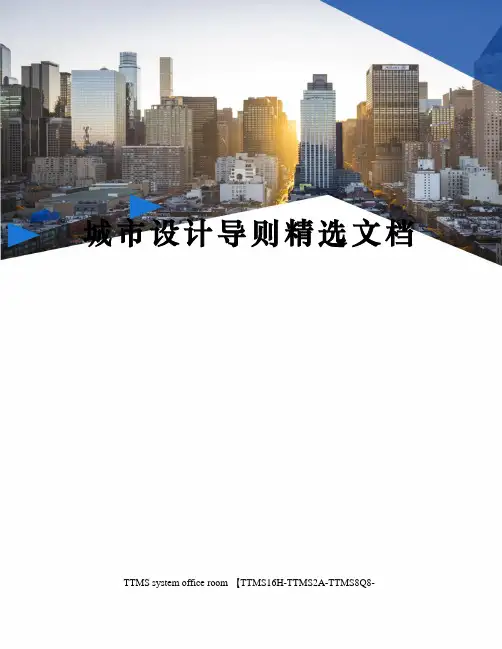 城市设计导则精选文档