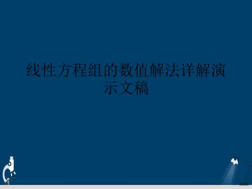 线性方程组的数值解法详解演示文稿