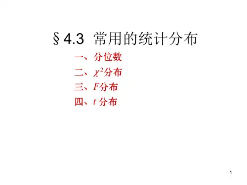 常用的统计分布