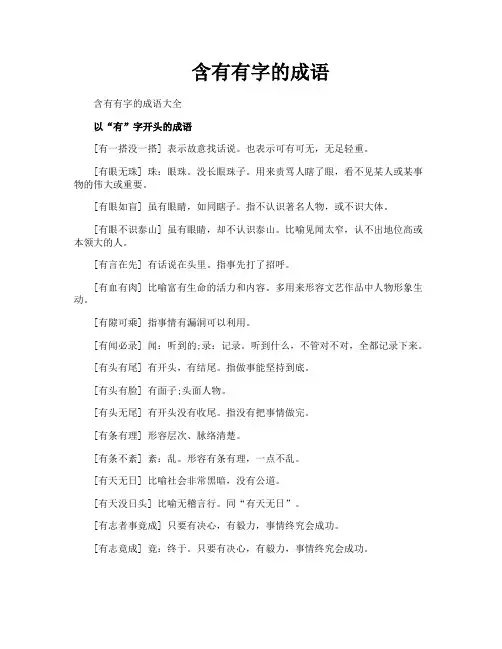 含有有字的成语