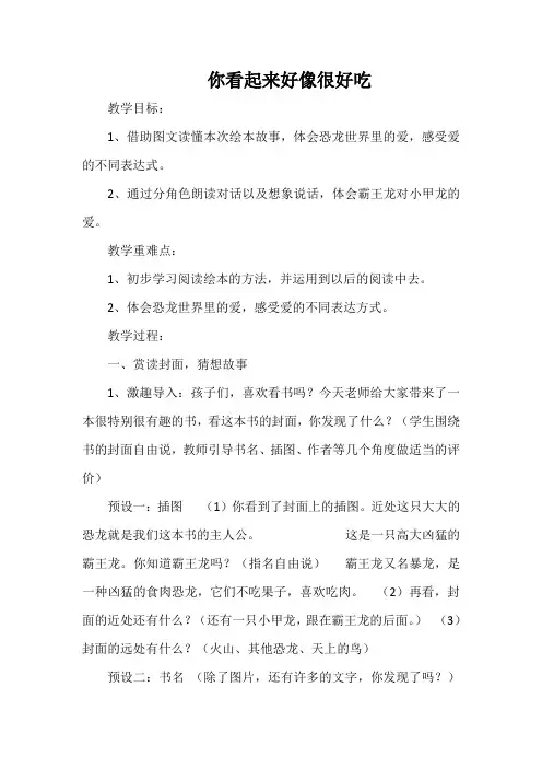 《你看起来好像很好吃》教案