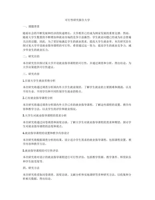 可行性研究报告大学