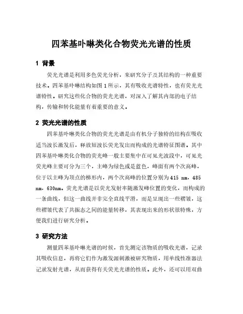 四苯基卟啉类化合物荧光光谱的性质